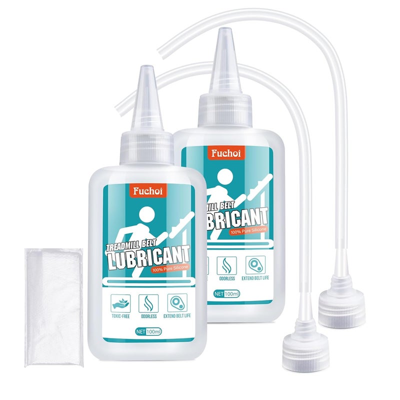 Fuchoi Treadmill Belt Lubricant - 7oz / 200ml Treadmill Lubricant for Belt - 100% Pure Silicone Treadmill Lube - Premium Treadmill Oil with Application Tubes for Easy Use - Non-Toxic and Odorless - Image 1